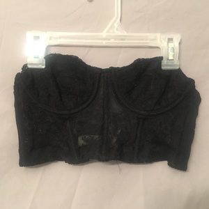 Black Lace Strapless Corset